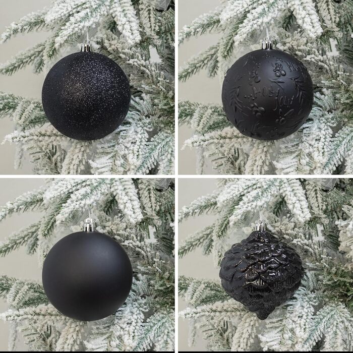 Шарм-кулі Busybee для ялинки, 30 шт, 6 см, чорні, пластикові прикраси для різдвяного дерева