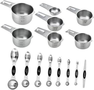 PRETYZOOM 3-Piece Measuring Cup and Spoon Set, Baking Molds, Cold Brew Coffee Maker, Coffee Cups, Medium Cookie Cutters (Reindeer), Baking Measuring Cup, Measuring Spoons, Cup, Stainless Steel