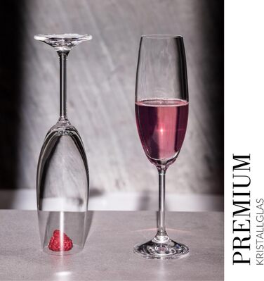 Krosno Champagne Flutes | Set of 6 | 200 ML | Venezia Collection | Perfect for Home, Restaurants, and Parties | Dishwasher Safe