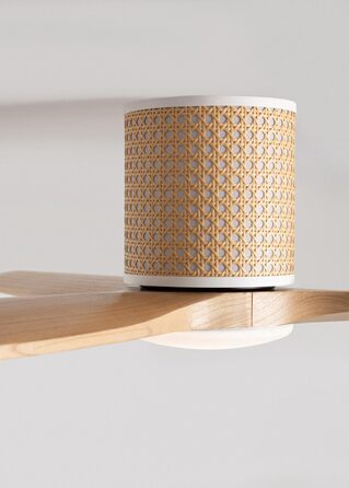 Стельовий вентилятор WINDCALM Rattan з підсвічуванням та пультом ДУ, 132 см, 40W, 6 швидкостей, 3 режими світла, таймер, літній/зимовий режим