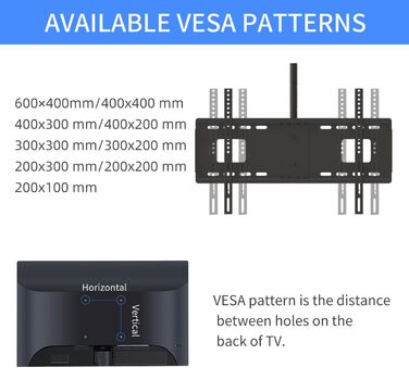Suptek Height Adjustable TV Wall Mount for LCD LED Plasma Flat Screens - Tilting & Swivel (37-75 inch)