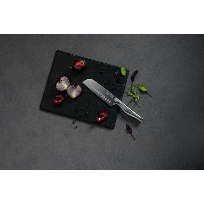 Nirosta Swing Knife Set, Various knives with a functional part made of high-quality stainless steel, premium knives with a non-slip handle, high-quality knives for every occasion (Color: Silver), Quantity: 1x 4-piece set