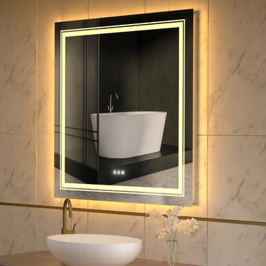 LED-дзеркало у ванну з сенсорним перемикачем, 90x90 см