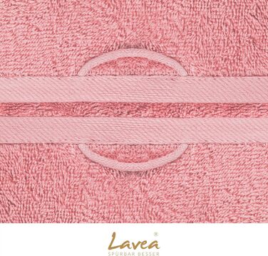 Набір банних рушників Lavea Elena, 4 шт, 70x140 см, пастельно-рожевий, 100% бавовна, м'яка махрова тканина