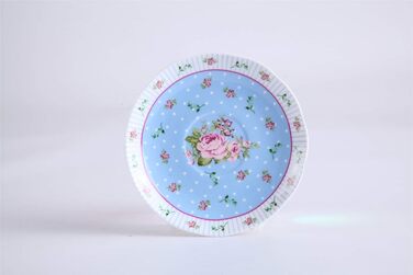 London Boutique Teapot and Cup, Vintage, Viktoria, Porcelain, in Gift Box, Ceramic, 15x15cm (Blue)