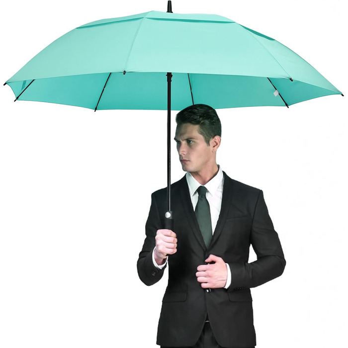 G4Free Парасолька велика, стійка до вітру, автоматична, для чоловіків та жінок, діаметр 157 см (62 дюйми), блакитний колір