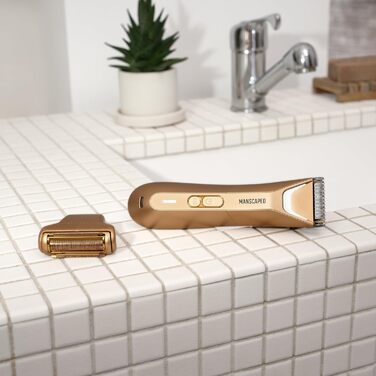 Тример для тіла MANSCAPED® The Lawn Mower® 5.0 Ultra для чоловіків та жінок. Подвійні насадки SkinSafe®, леза з фольгою, водонепроникний, USB-C, (Forged Gold)