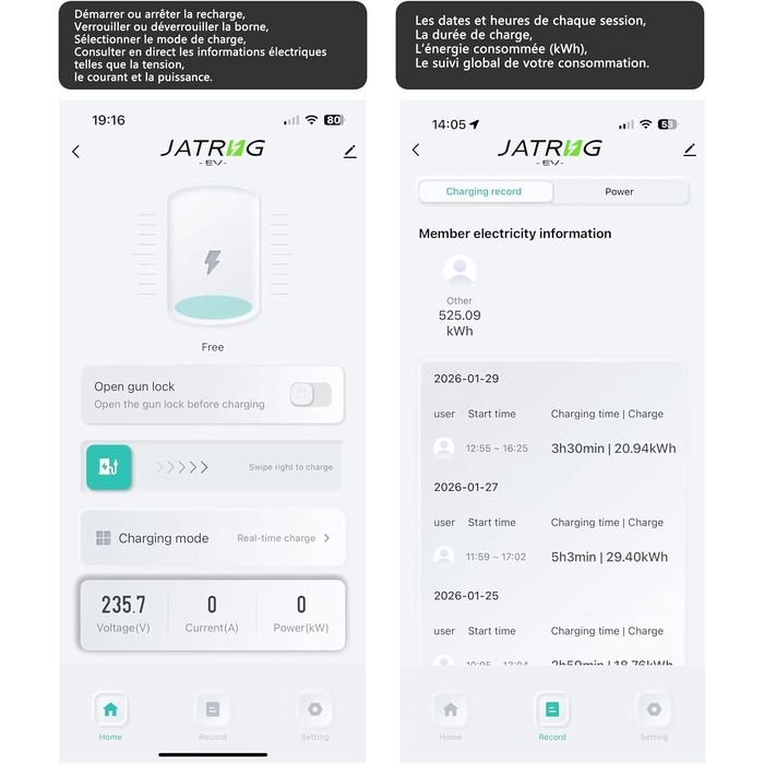 Зарядна станція для електромобіля 7kW 32A однофазна WiFi-APP Typ 2 IEC 62196-2 - Швидка зарядка EV Wallbox 230V, кабель 8м
