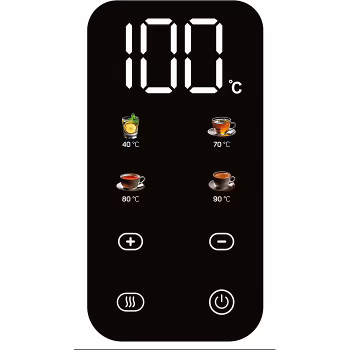 EMERIO Kettle | TEST WINNER House & Garden Test 02/2019 | made of high-quality borosilicate glass | with temperature selection (60-70-80-90-100°C) | BPA-free | AutoOff & dry boil protection | 2200W | WK-119255.5 (Black/Wood Look)