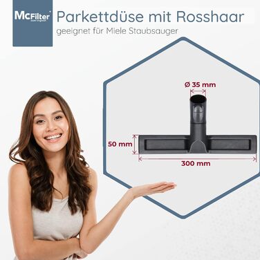 Набір фільтрів McFilter для пилососів Miele з діаметром шланга 32/35 мм (12 шт.) з насадкою для паркету, щіткою для килимів, щіткою для щілин та адаптером