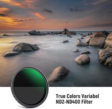 NEEWER Фільтр ND Variabler 67mm ND2-ND400 (градуйований) з оптичним склом HD, для фото та відео