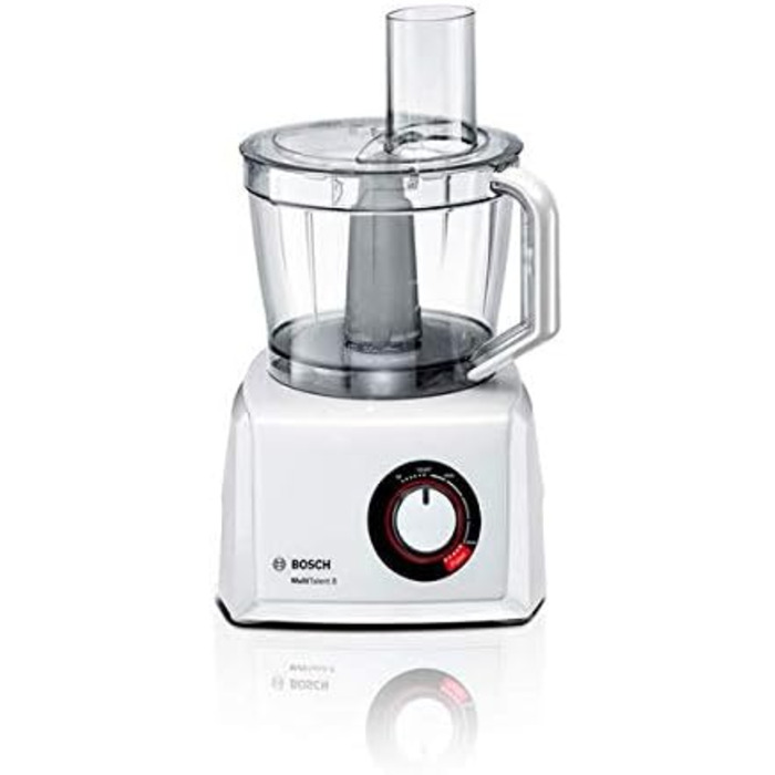 Bosch Compact Kitchen Machine MultiTalent 8 MC812W501, XXL Mixing Bowl 3.9 L, Mixer 1.5 L, Universal Knife, Grater Disc, Slicing/Shredding Combination Disc, Potato Pancake Disc, 1000 W, white
