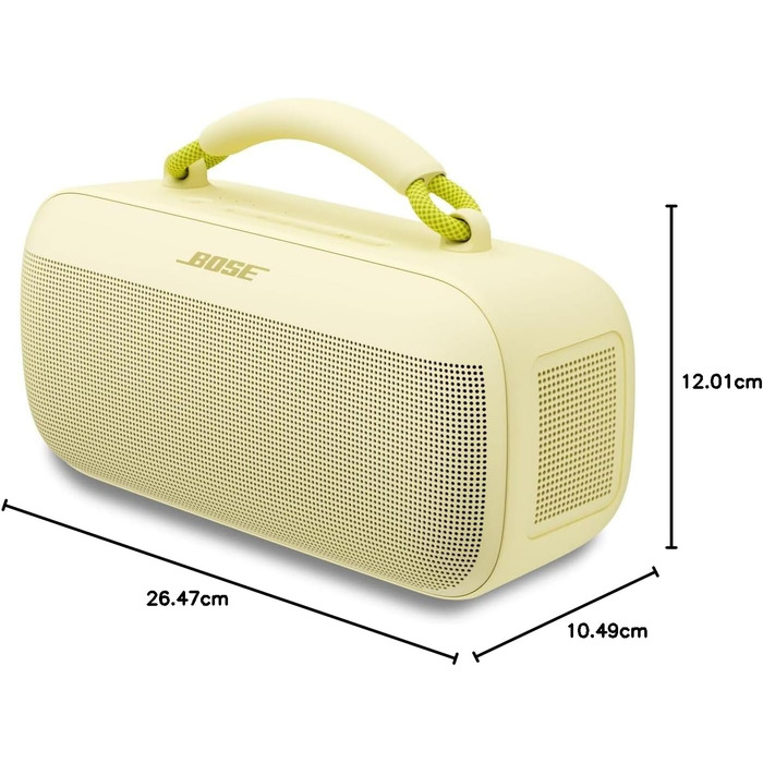 Bose SoundLink Max: Портативна Bluetooth колонка, жовтий цитрус, 20 год, USB-C, AUX
