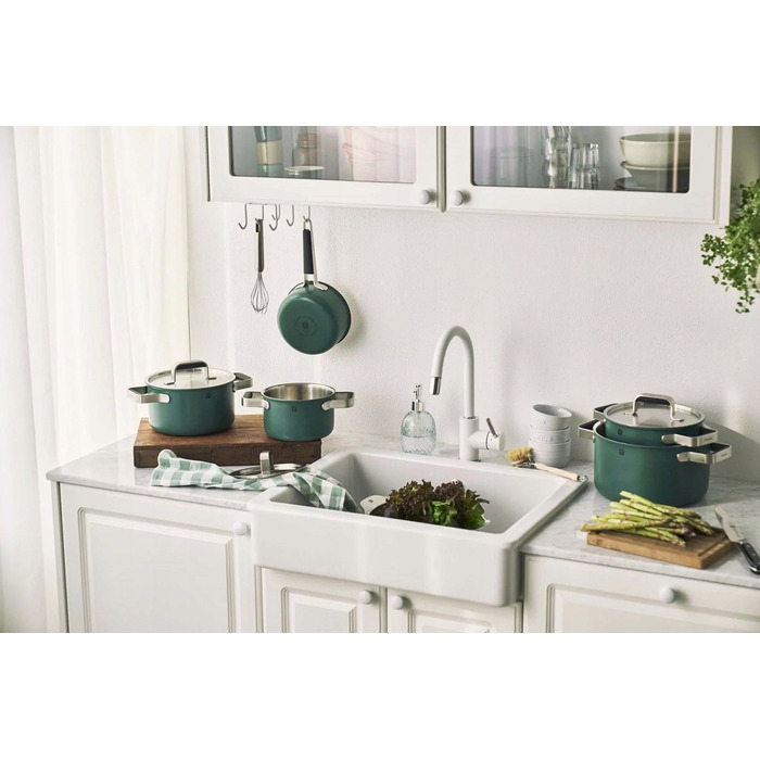 Набір каструль зі сталі нержавіючої Zwilling PURE, 3 предмети, зелений