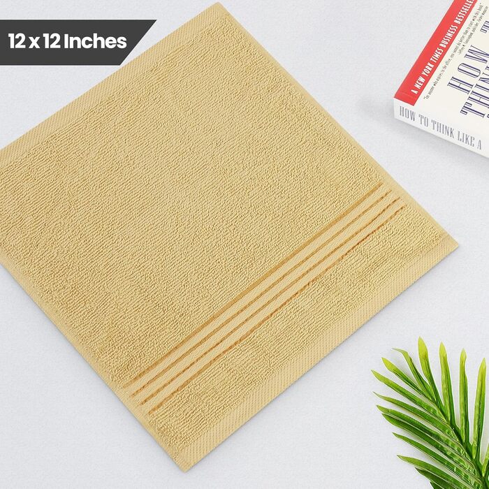 Набір м'яких махрових рушників для обличчя та тіла Utopia Towels, 30x30 см, 100% бавовна, високопоглинаючі, світло-сірий, 12 шт.