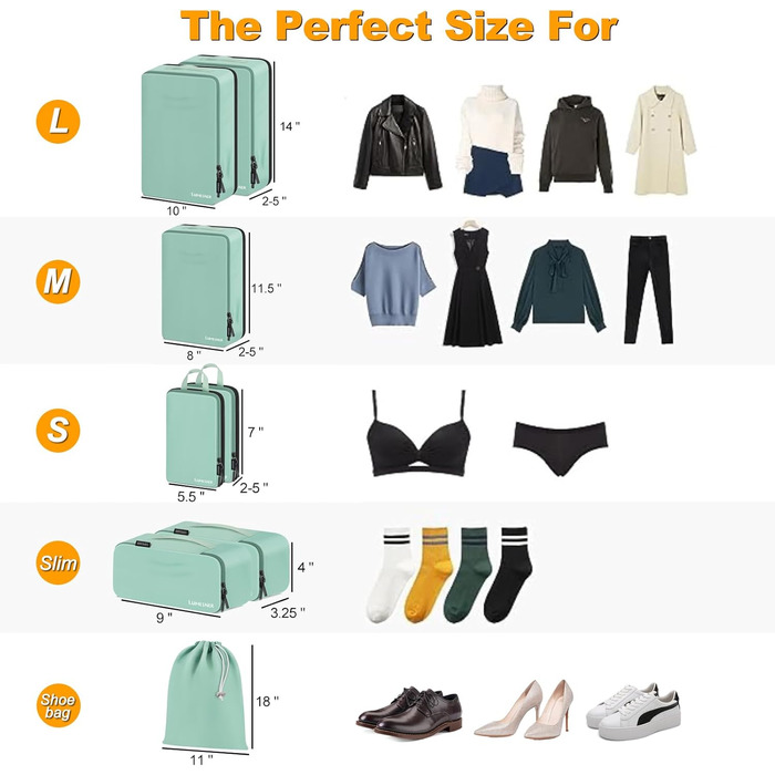 Органайзер для валізи: набір з 8 шт. (білий). Упаковочні куби, органайзери для подорожей, косметичка.