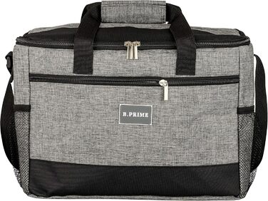 Термосумка B.PRIME 20L Classic Grey - Ізоляційна сумка для пікніка, подорожей та кемпінгу 36x26x22 см