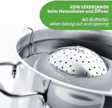 Westmark Rice Ball – practical sieve for cooking rice, ideal for preparing sushi, jasmine or basmati rice, also usable as a spice sieve – stainless steel, 1 liter