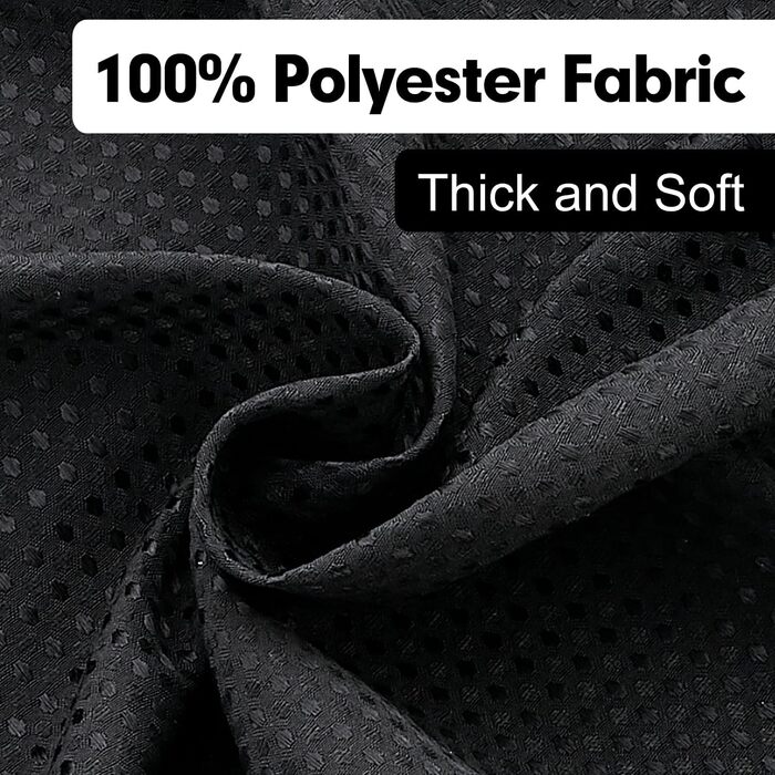 Шторка для душу Waffel 183x198 см - текстильна, поліестер, з магнітною стрічкою та 12 кільцями, непрозора та водонепроникна для ванної кімнати (Чорний, 183x198 см)