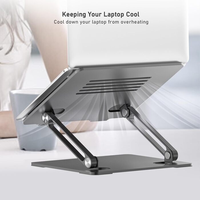 Adjustable Laptop Stand with Cooling Fan - Compatible with 11-15 inch Laptops (MacBook Pro/Air, Dell, Samsung, HP)