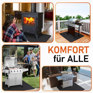 Вогнетривка підкладка для гриля та каміна 100x154 см, термостійкий килимок для захисту тераси та газону від іскор та жиру (до 980°C)