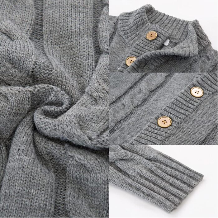 Чоловічий кардиган PJ PAUL JONES з в'язаним візерунком та ґудзиками, сірий світло-сірий, для осені та зими