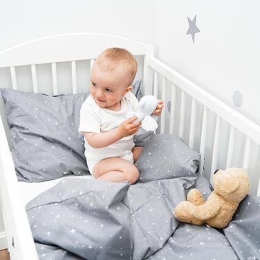 Комплект постільної білизни для дитячого ліжечка Kinderbettwäsche, 100x135 см, бавовна, Oeko-Tex, для хлопчика та дівчинки. Комплект: ковдра 100x135 см та наволочка 40x60 см.