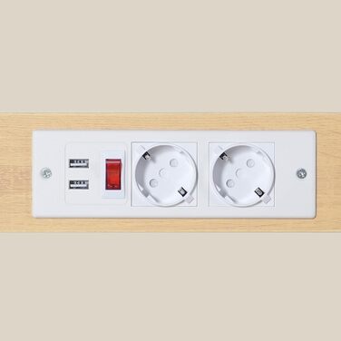 Полиця кухонна з розетками, стелаж для пекаря, підлоговий стелаж, 34 x 48 x 139 см, полиця для мікрохвильовки з ящиками, 4 гачки, для кухні, вітальні, їдальні, чорний/білий ABRHR48UE01