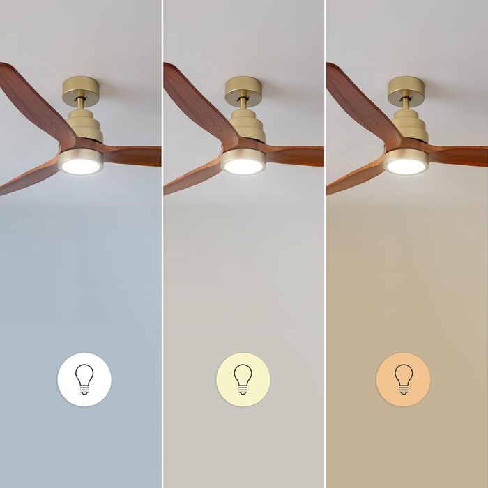 Стельовий вентилятор Cecotec EnergySilence Aero 5275 DarkWood з LED підсвічуванням та пультом, 40W, 52