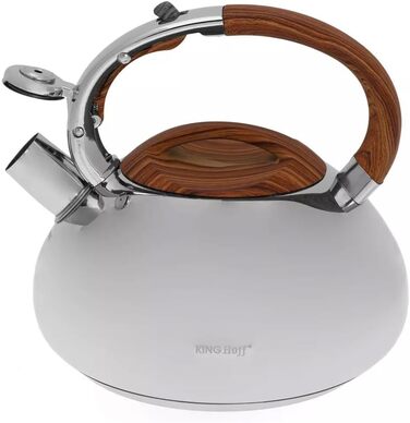 Чайник швейцарський Kinghoff/Klausberg 3274 7077 з нержавіючої сталі, 3л, Induktion, з свистком, сріблястий