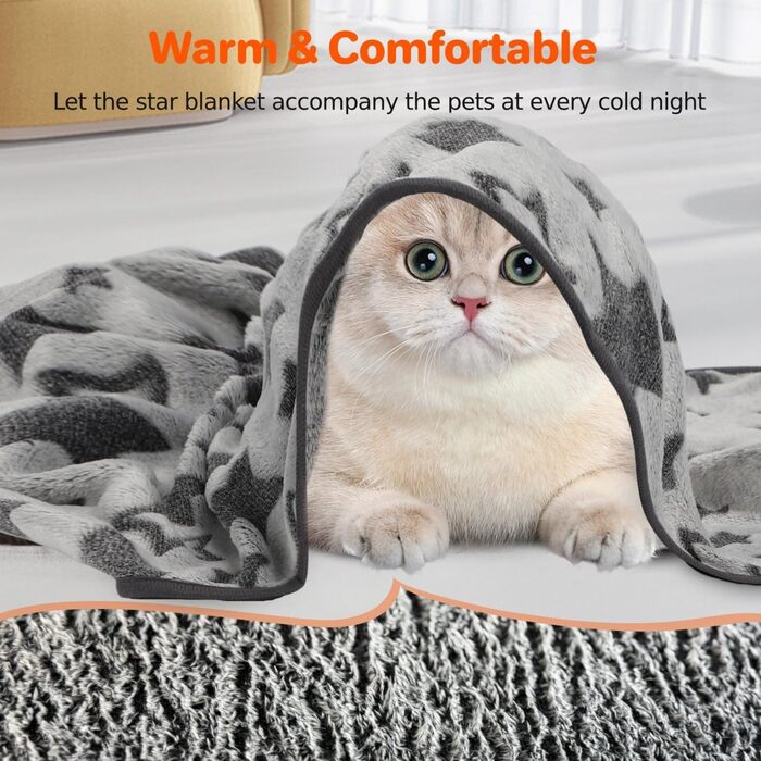 М'яка флісова ковдра для собак та котів Nobleza, 80 x 100 см, сіра (S 60x80 см)