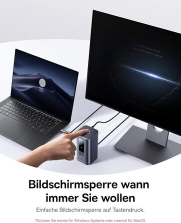 Базаус Док-станція USB-C 12-в-1 для ноутбуків Dell/HP/Lenovo/Asus/Acer/Mac, 2 монітори 4K HDMI, 10Gbps USB-C/A, 100W PD, Gigabit Ethernet