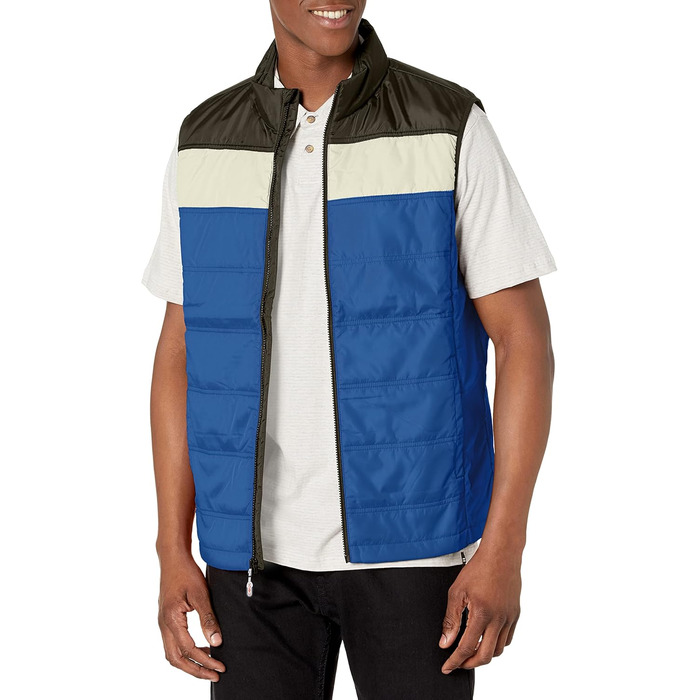 Чоловіча вітростійка куртка CBUK з ізоляцією Daunenwete, колірний блок, чорний (S, Tour Blue)