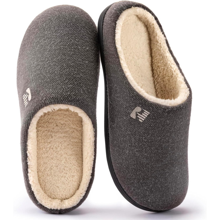Чоловічі домашні тапочки RockDove з підкладкою з Sherpa та піною Memory Foam, 43.5 EU, темно-сірий