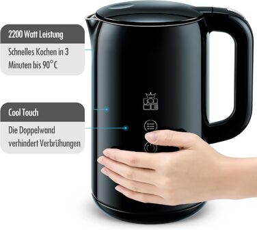 Електричний чайник ForMe з нержавіючої сталі, 1,7 л, регулювання температури 40-100°C, LED дисплей, функція підтримання тепла, BPA Free