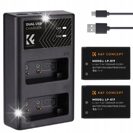 Зарядний пристрій K&F + 2 акумулятори LP-E17 для Canon EOS RP, 750D, M3, M5, M6, 800D