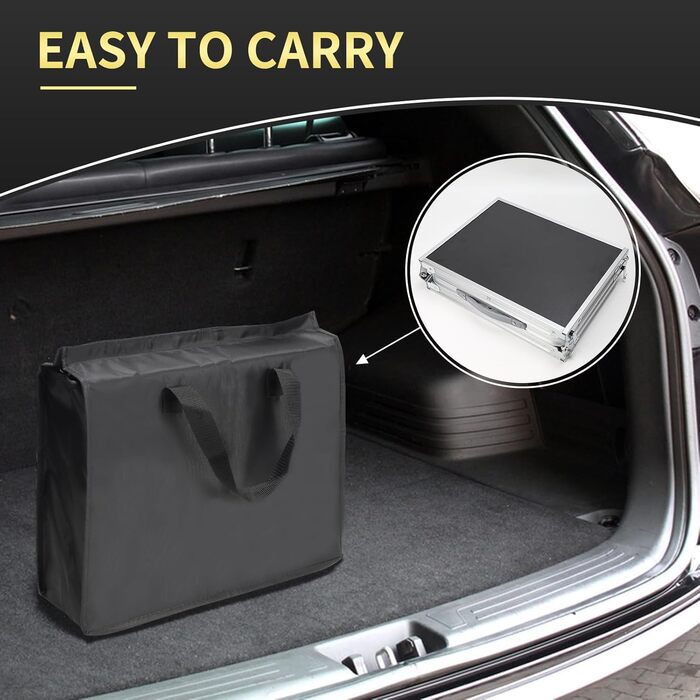 Складаний туристичний стіл CPROSP 90x40 см, чорний, регулювання висоти 26-70 см