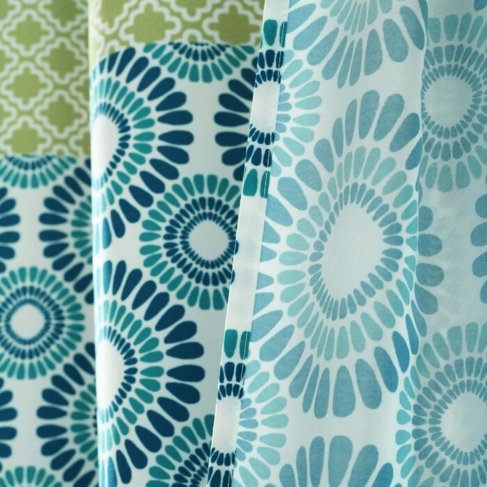 Шторка для душу Lush Decor Bohemian-Streifen, 183x183 см, блакитно-помаранчевий, богемний стиль