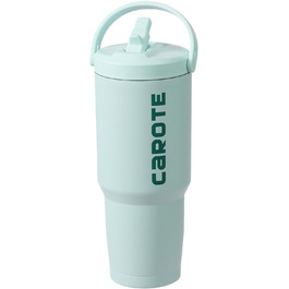 CAROTE Stainless Steel Water Bottle with Straw, 960ml, Vacuum Thermos Bottle with Flexible Cap, Leak-Proof, BPA-Free, Double-Walled Insulated Bottle for Hot and Cold Drinks (Green)