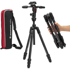 Штатив Manfrotto Befree Advanced 3-Way з тріножкою та рідинною головкою для камер та відеокамер до 6 кг, алюміній, фотоаксесуари для DSLR, CSC, Mirrorless, фото та відео