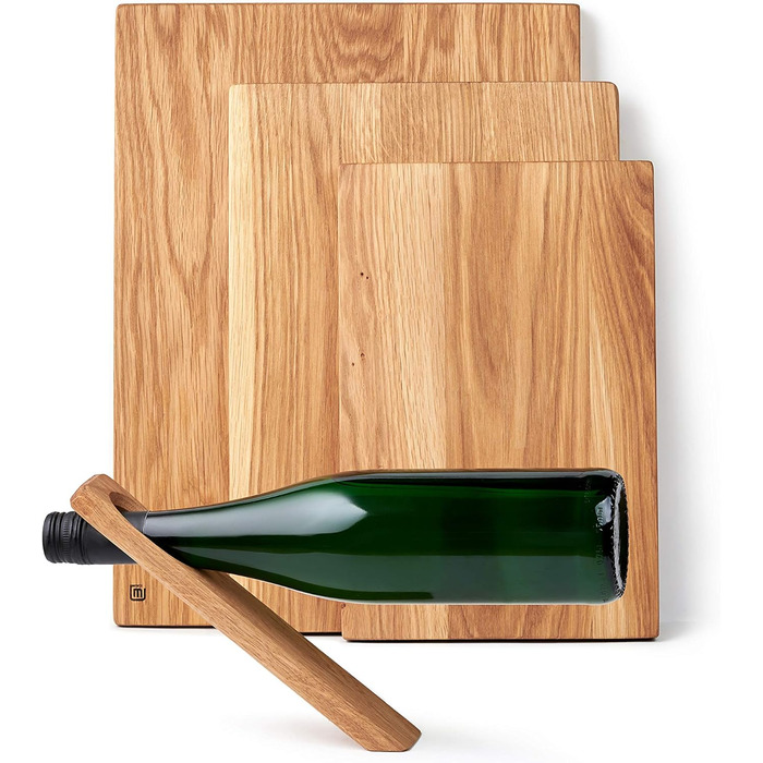 Cutting and Serving Board made of high-quality oak, 40 x 30 cm | Antibacterial kitchen board from Europe | Serving board, breakfast board, solid wood board