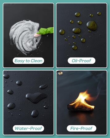 Килимок від вогню 100x150 см, захист від нагріву, антипригарний, для грилю, барбекю (газового/вугільного)