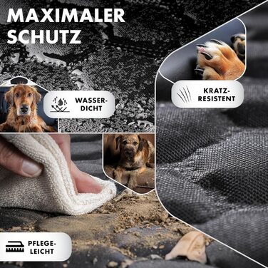 Автомобільна автодеко для собак Walser Premium Rocky, 100% водонепроникна захисна накидка на заднє сидіння з боковими захистами та оглядовим вікном, ідеальна для подорожей та транспортування малих та великих собак