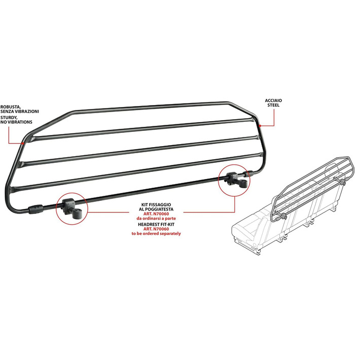 Відбійник для собак та тварин NORDRIVE N70052 Premium-Guard, сталь, 990x240 мм