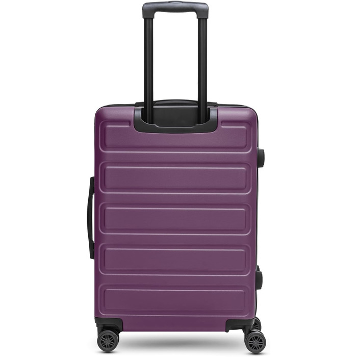 Набір валіз REDOLZ Essentials 08 (3 шт.), пластикові дорожні Trolley з ABS-пластику, фіолетові, з TSA-замком та 4 подвійними колесами, розміри S/M/L