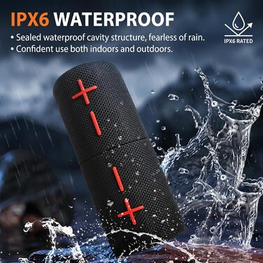 CYBORIS Портативна Bluetooth колонка 2-в-1 з магнітом, 20W, RGB підсвічування, 24 год, IPX6, TWS - для подорожей, вечірок