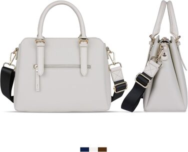 Сумка жіноча Bugatti Ella бежевого кольору, штучна шкіра Saffiano, середнього розміру, стиль боулінг