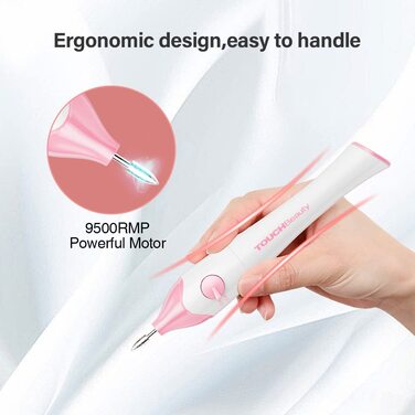 TOUCHBeauty Електричний фрезер для нігтів 5-в-1, бездротовий, манікюр/педикюр, UV LED сушарка, AG-1335C (Рожевий)