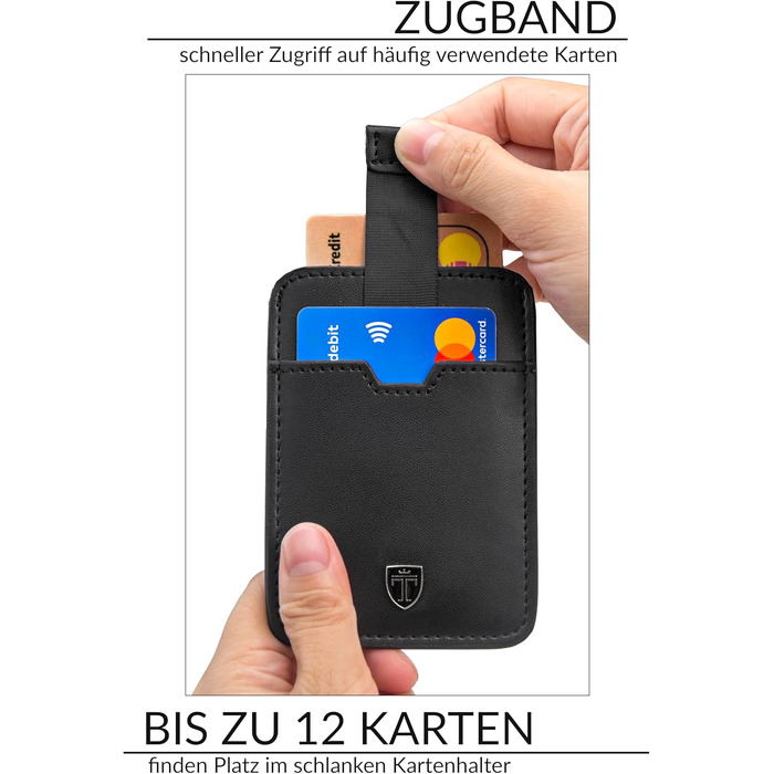 Слимок гаманець-картхолдер TRAVANDO Dallas для чоловіків, RFID захист, на 12 карт, чорний
