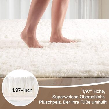 Килим Treeboy Hochflor сірий для вітальні та спальні 80x160 см, миючий, антиковзаючий, плюшевий, сучасний